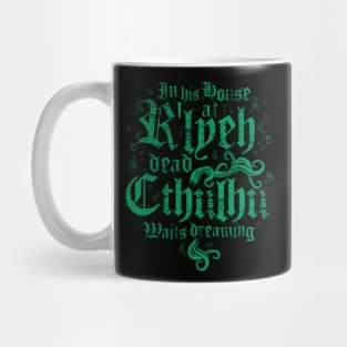 Cthulhu Rlyeh - Vintage Distressed Cosmic Horror Lovecraft Quote Mug